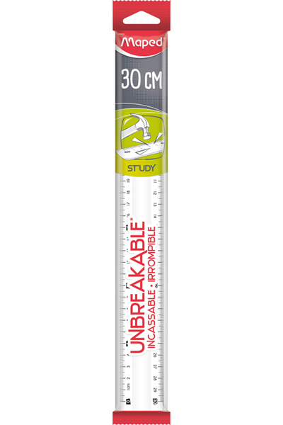 30cm Clear Ruler - Maped Unbreakable